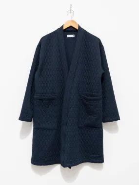 Poly Quilt Jacquard Jersey Easy Cardigan Coat - Navy