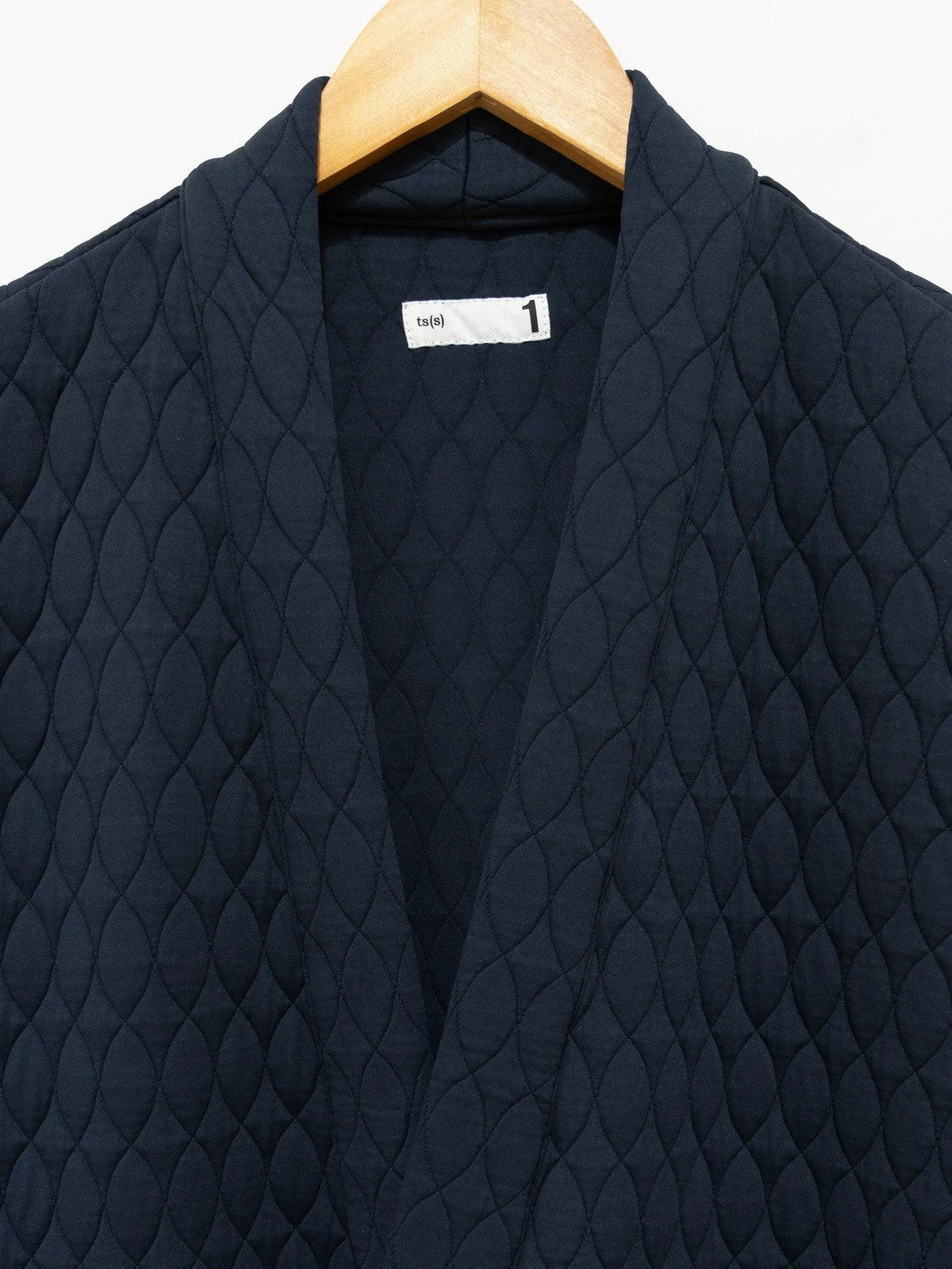 Poly Quilt Jacquard Jersey Easy Cardigan Coat - Navy