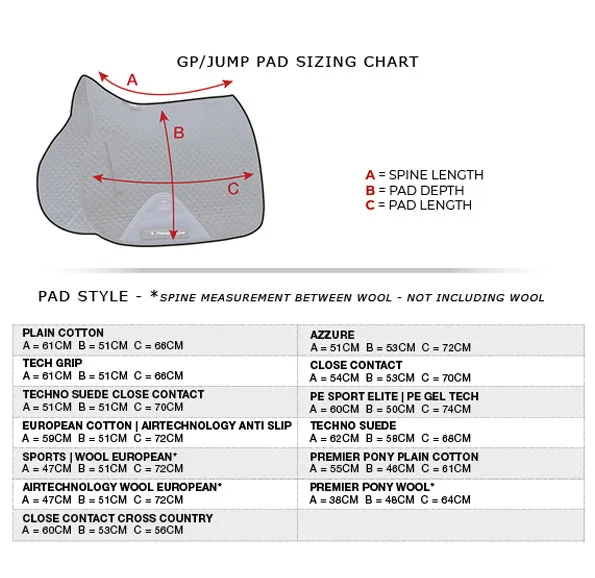 Premier Equine Azzure Anti Slip Satin GP/ Jump Saddle Pad