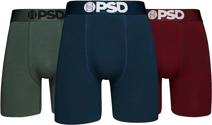 PSD Men's Cotton 3-Pack Dark Tones Boxer Briefs