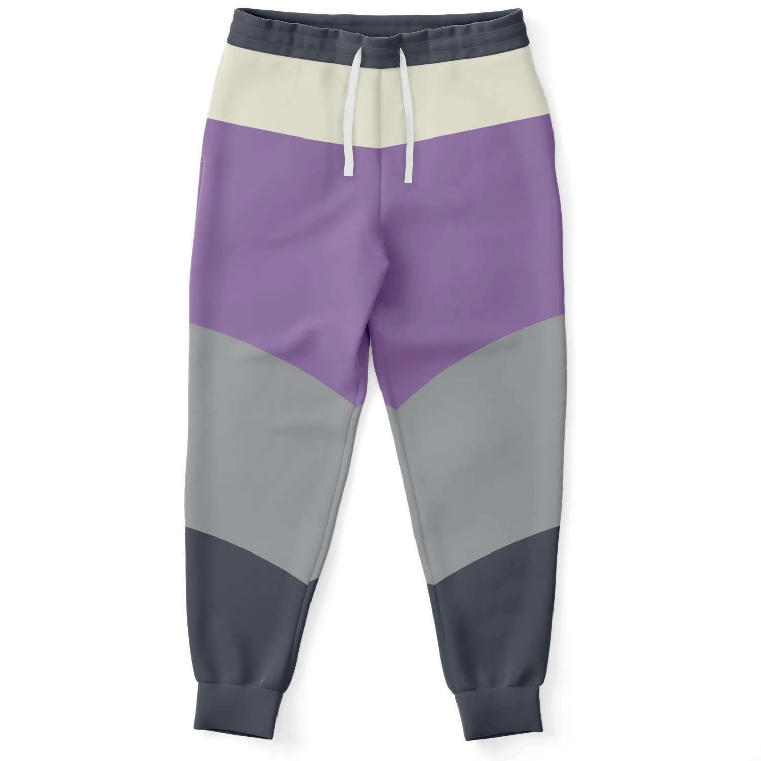 Purple Charcoal Gray Unisex Fleece Joggers