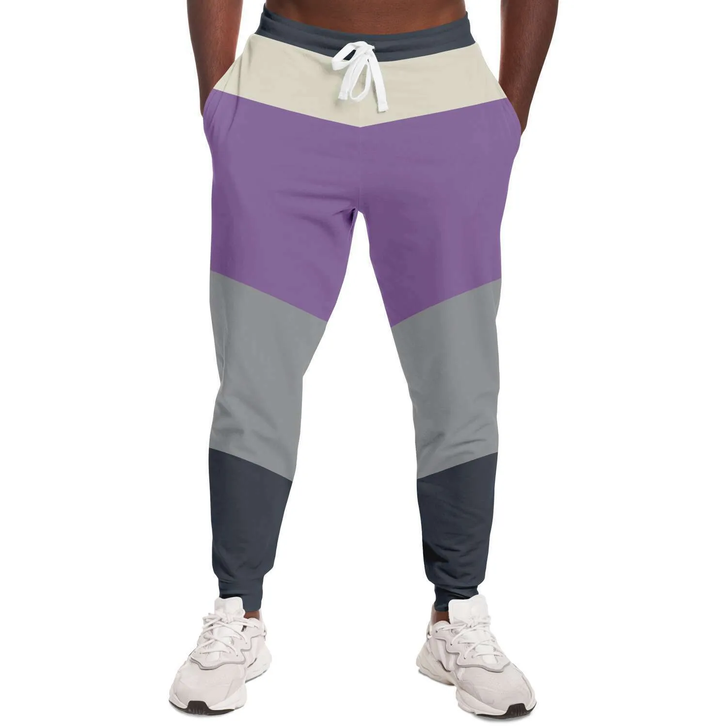 Purple Charcoal Gray Unisex Fleece Joggers