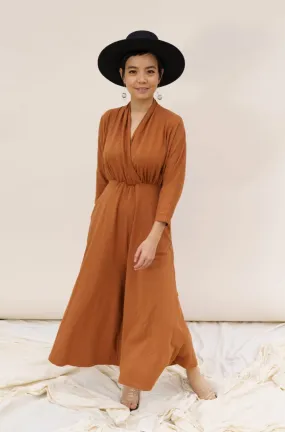 Sedona Dolman Sleeve Jumpsuit - Saddle Brown