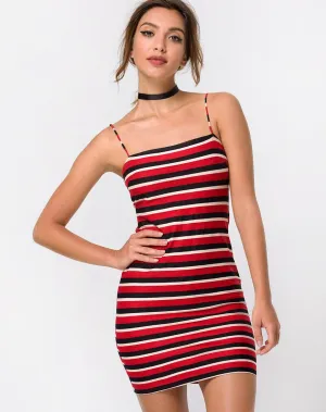 Selah Bodycon Dress in Sunset Stripe Horizontal