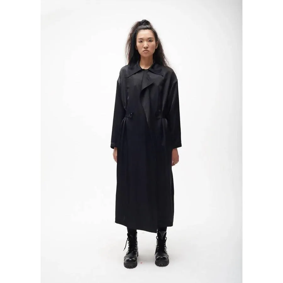 SERGEY SOROKA x COURSE Long Black Belted Trench Coat | Size US 4