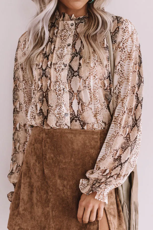 Seriously Sleek Snake Print Shift Top