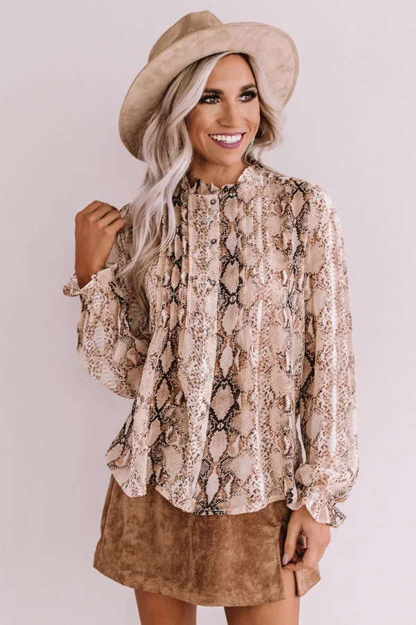 Seriously Sleek Snake Print Shift Top