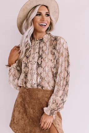 Seriously Sleek Snake Print Shift Top