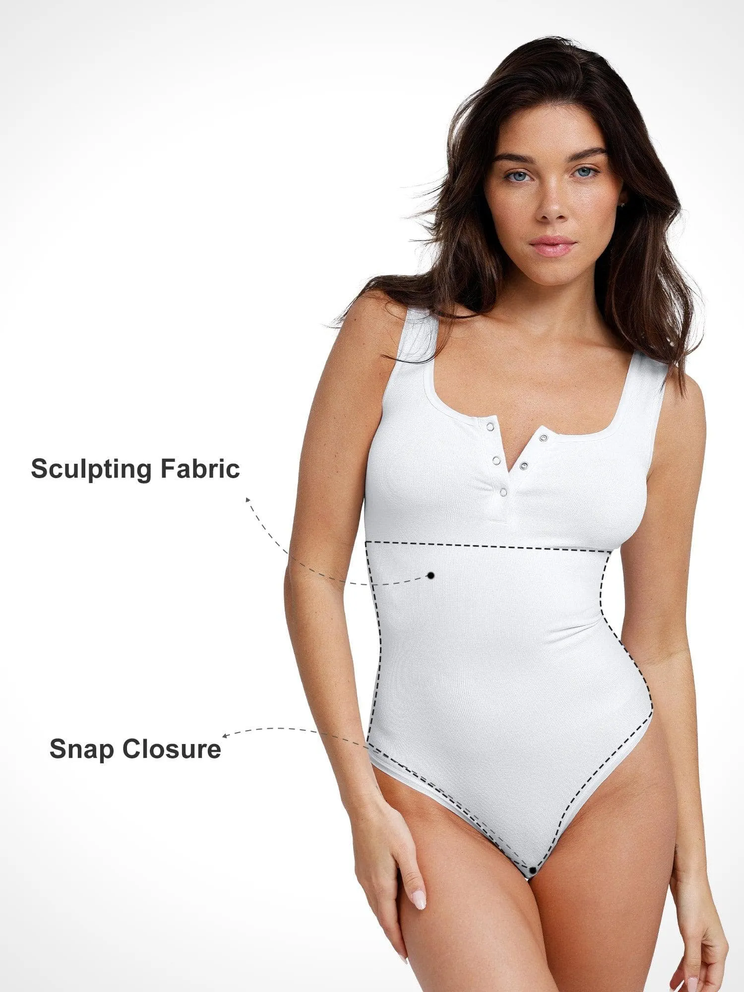 Shapewear Seamless Modal Henley Tank Bodysuit