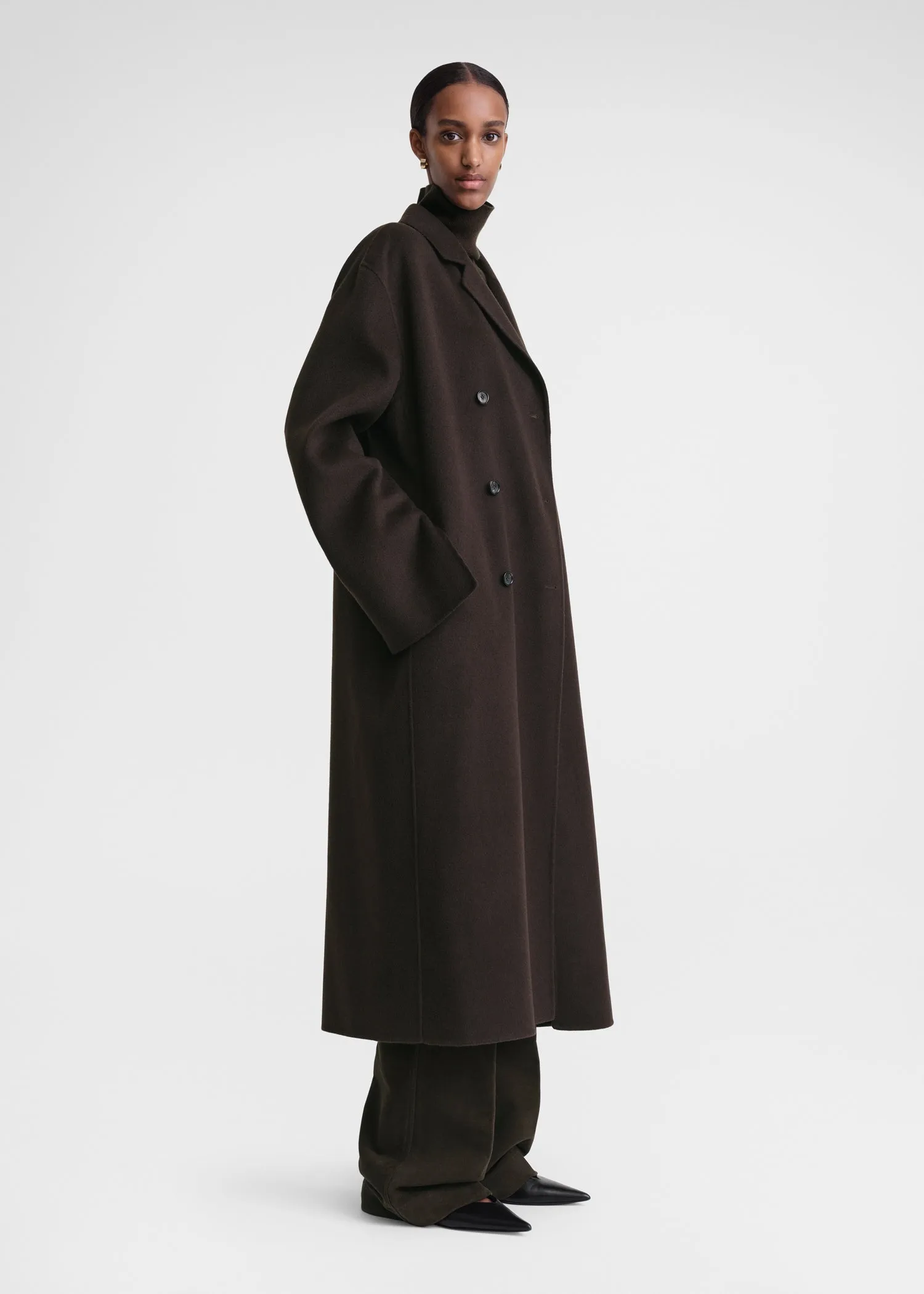 Signature wool doublé coat espresso