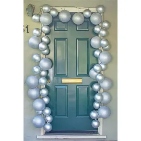 Silver Ball Ornament Garland Door Swag