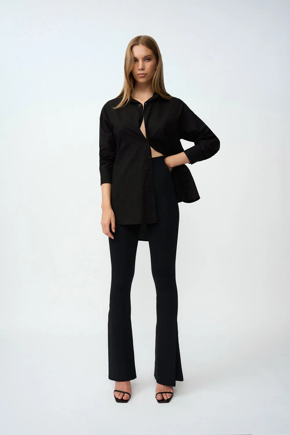 Sliced Flare Knit Pant Regular Leg | Final Sale - Black