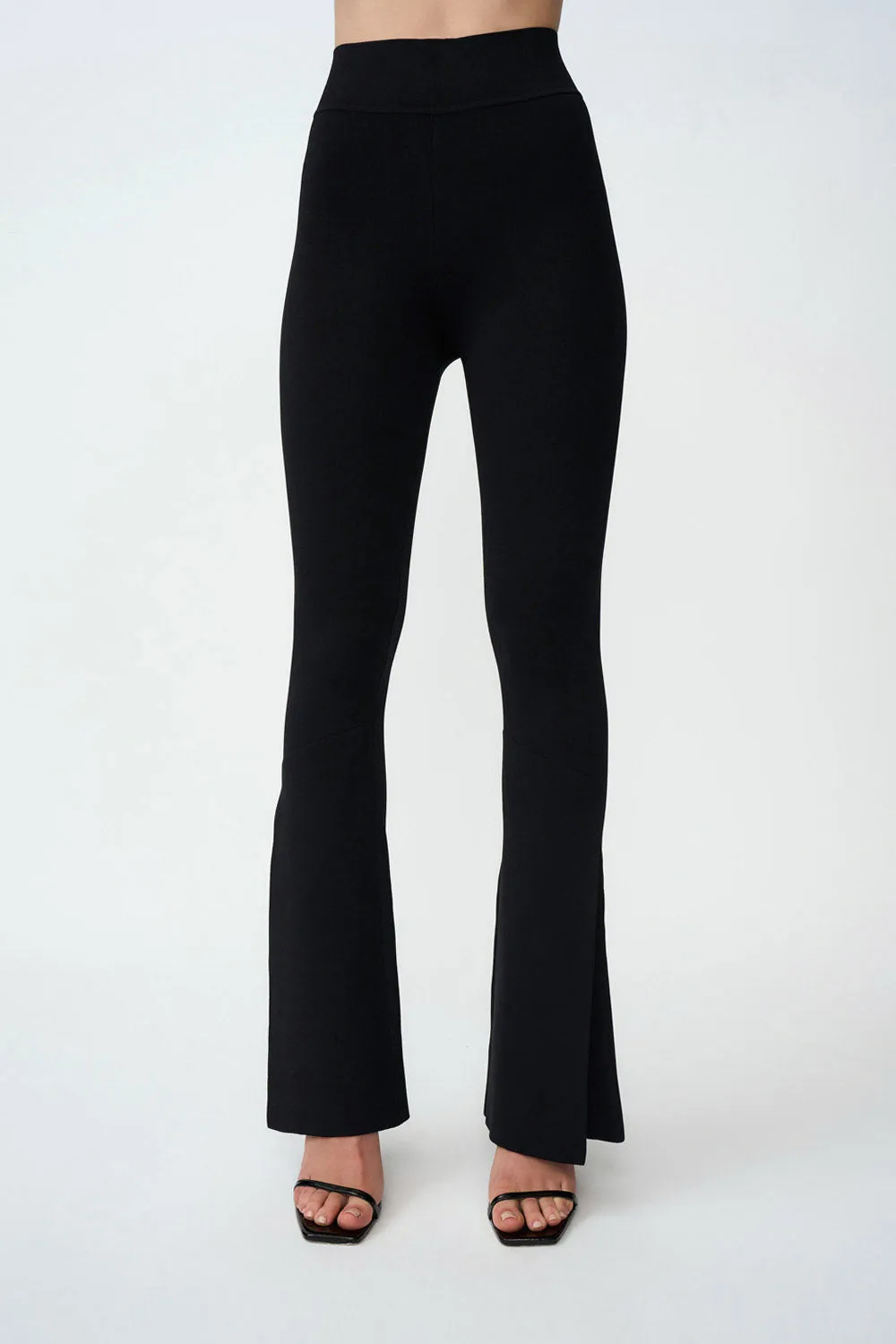 Sliced Flare Knit Pant Regular Leg | Final Sale - Black