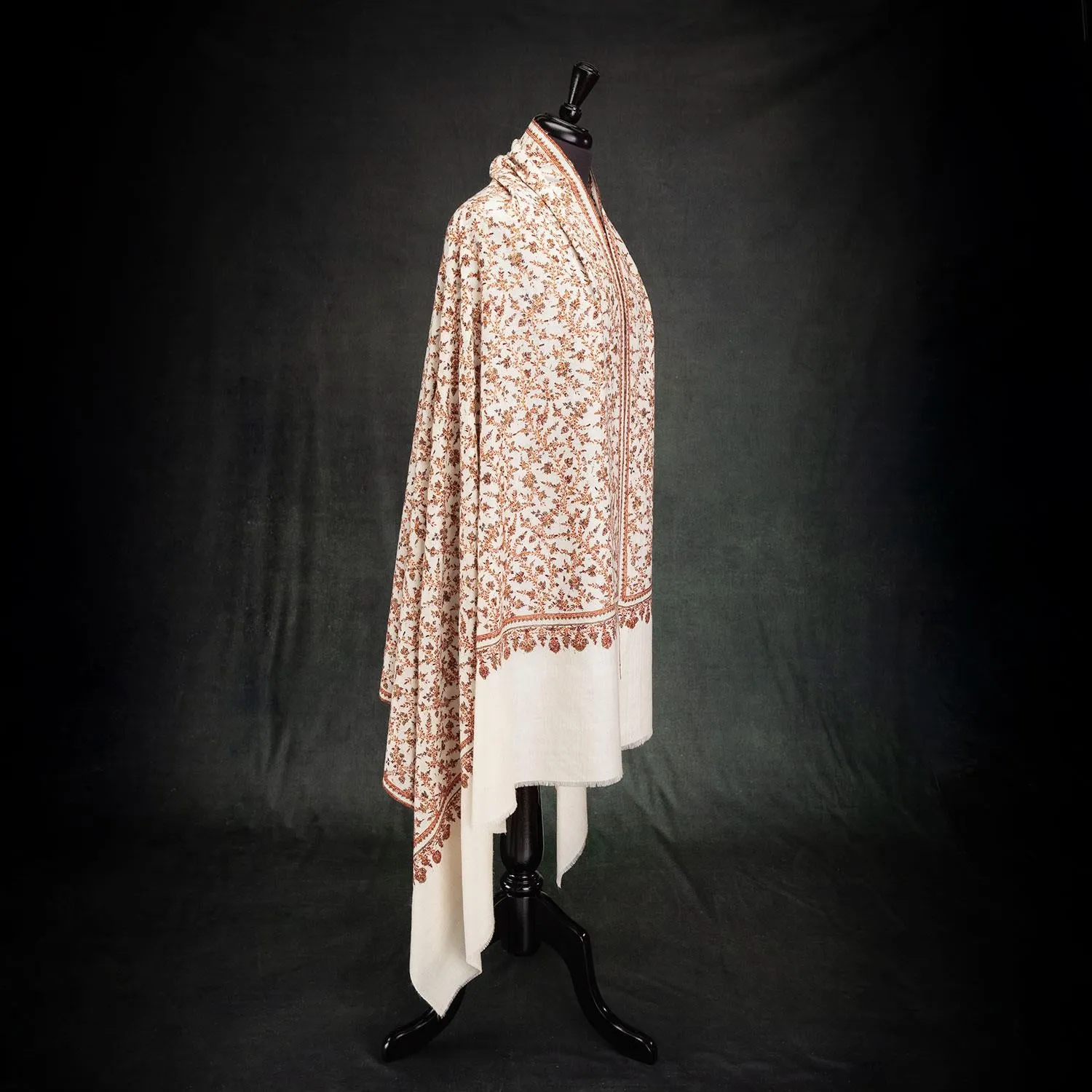 Sozni Hand Embroidered Pashmina Autumn Vines