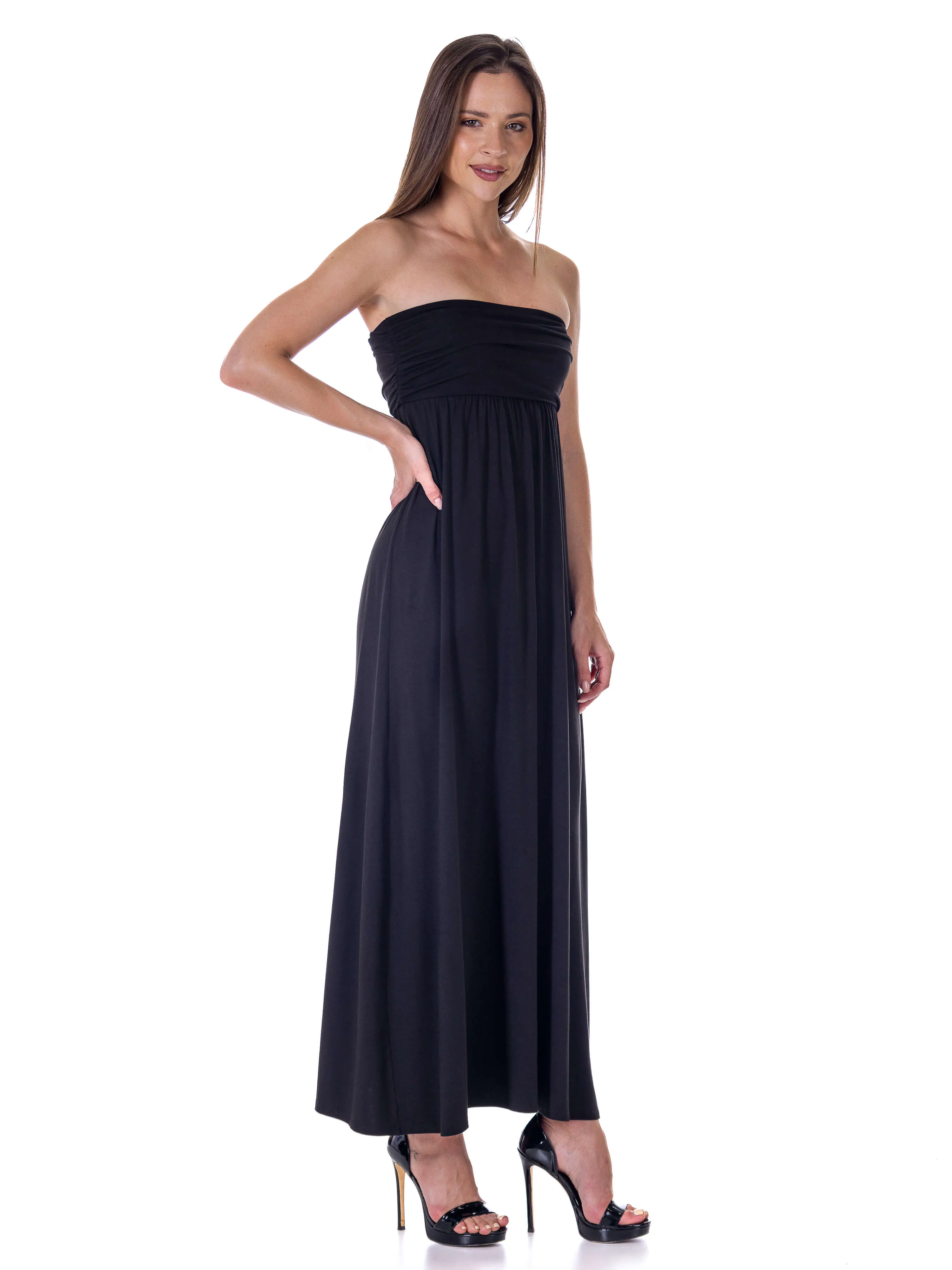 Strapless Empire Waist Maxi Dress