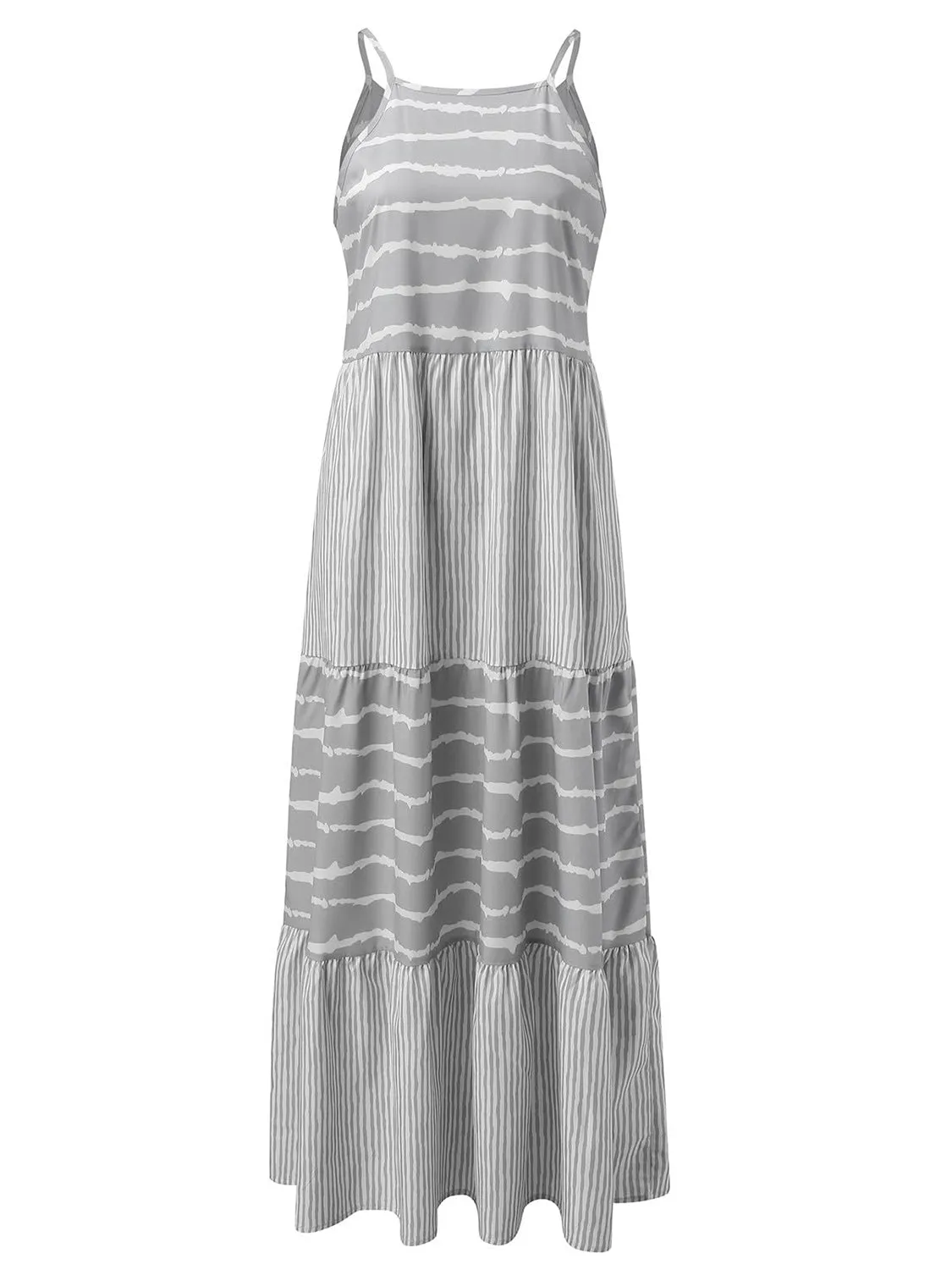 Striped Sleeveless Cami Beach Maxi Dress