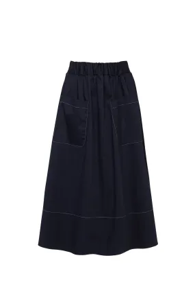 Taylor Elasticated Waist Skirt Navy