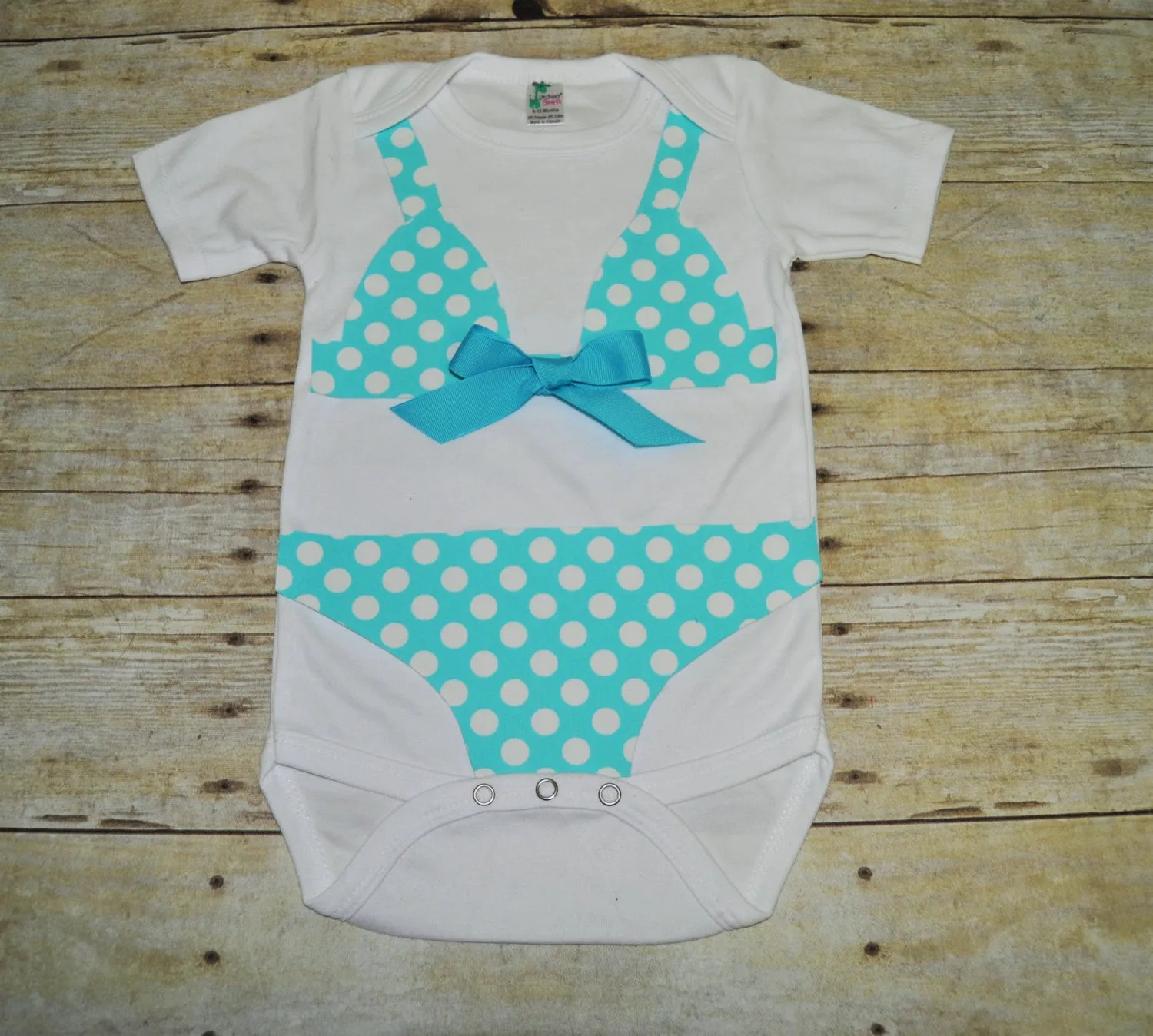 teal polka dot bikini bodysuit, aqua polka dot bikini bodysuit, bathing suit bodysuit, baby swimsuit, baby shower gift