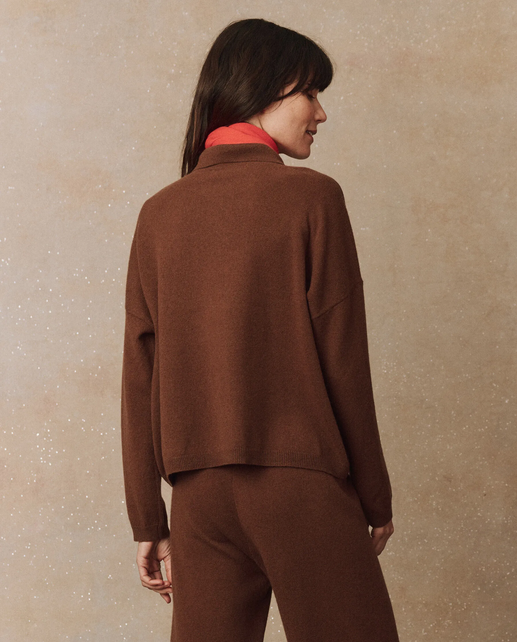 The Cashmere Polo Sweater. -- Santal