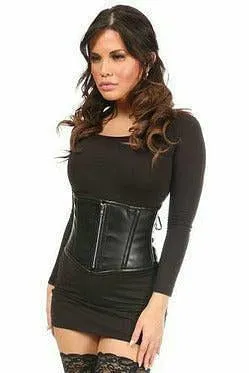 Top Drawer Black Faux Leather Steel Boned Mini Cincher