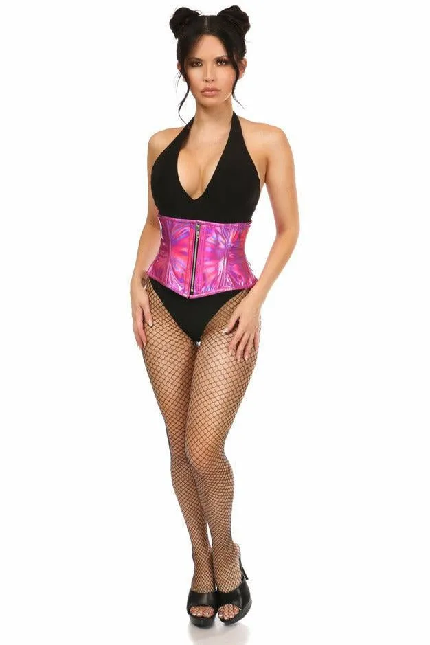 Top Drawer Fuchsia Holo Steel Boned Mini Cincher