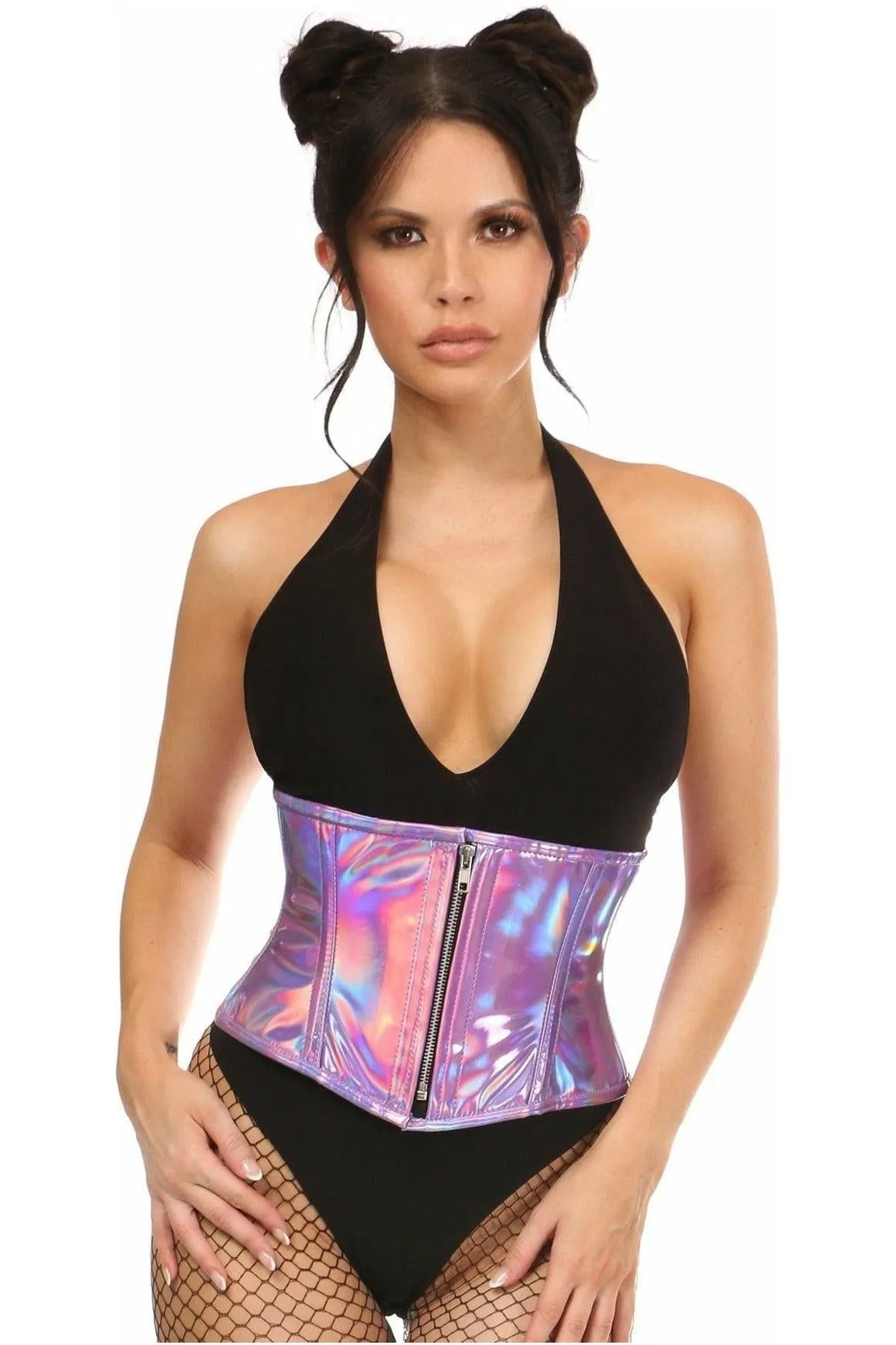 Top Drawer Lavender Holo Steel Boned Mini Cincher