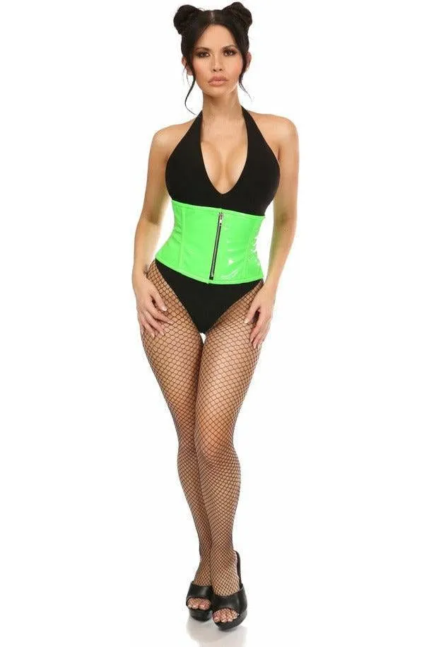 Top Drawer Neon Green Patent Steel Boned Mini Cincher