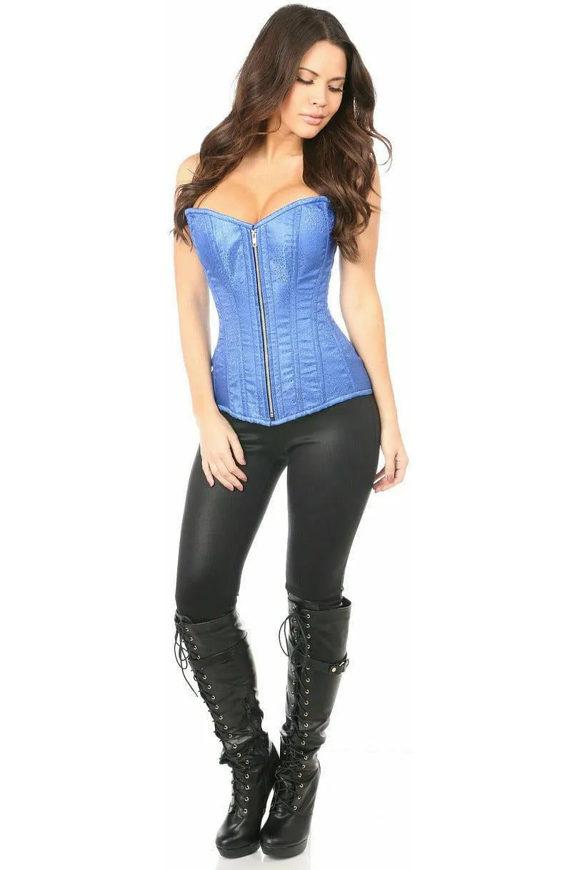 Top Drawer Royal Blue Brocade Steel Boned Corset