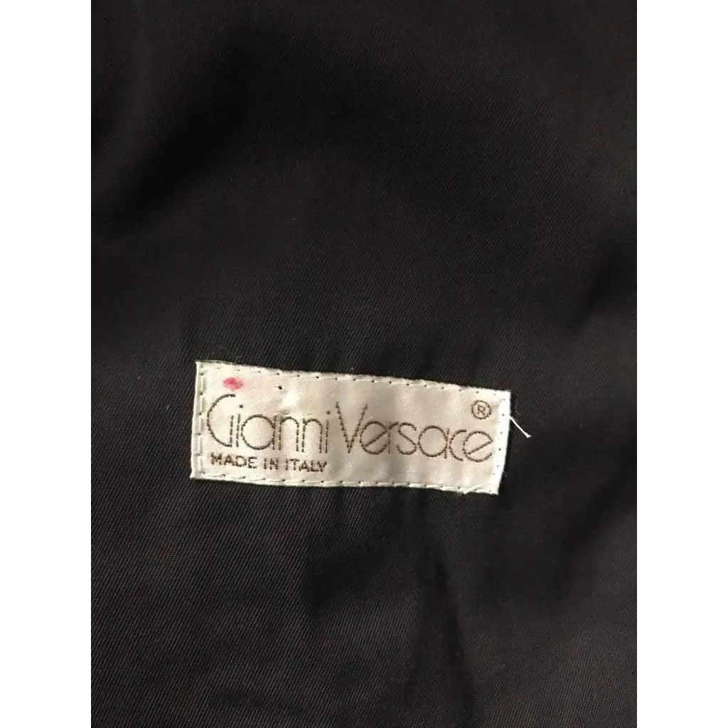 VERSACE Black Velvet Oversized Hooded Coat | Size L/XL