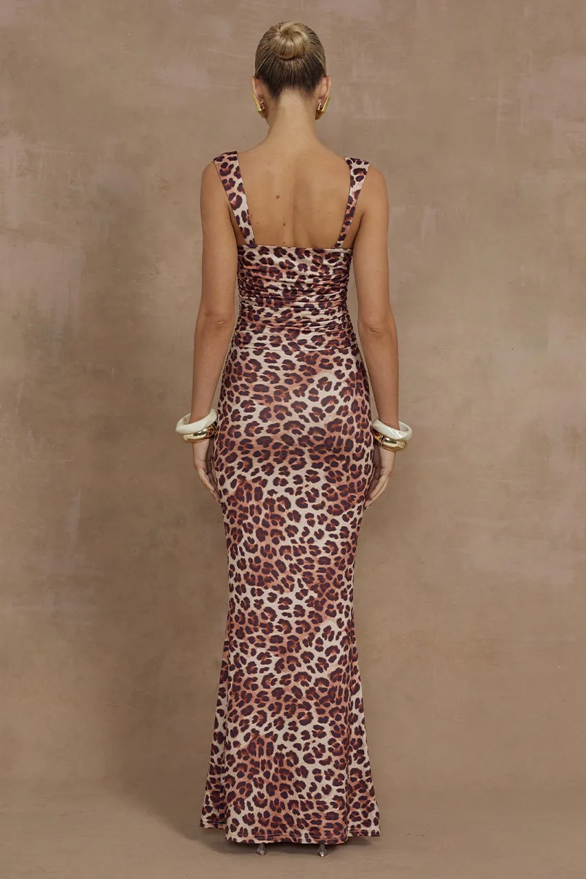 VIVIAN MAXI DRESS - LEOPARD PRINT