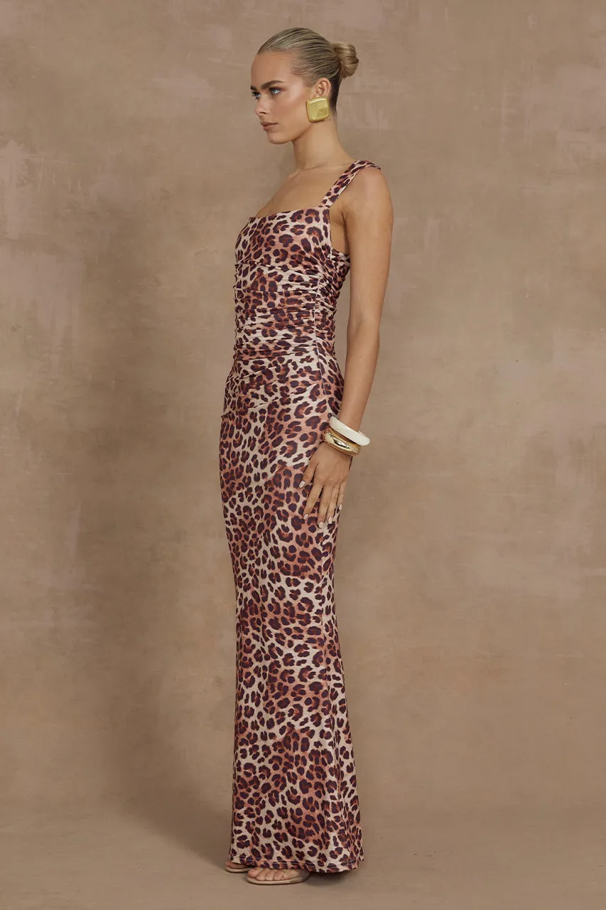 VIVIAN MAXI DRESS - LEOPARD PRINT