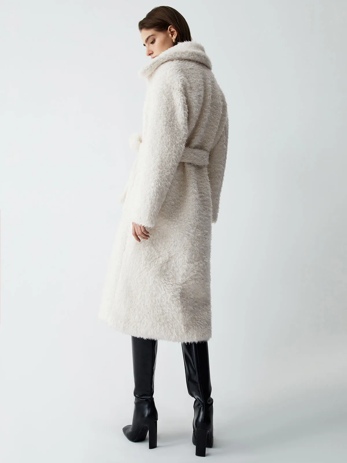 Warm Embrace Graceful Furry Trench Coat