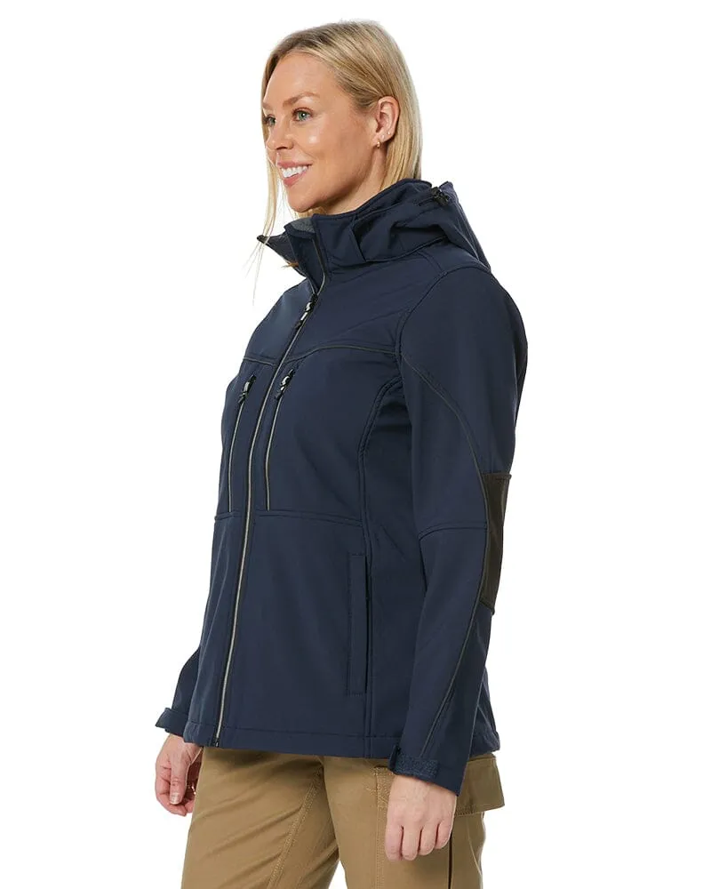 Womens Flex and Move Hooded Soft Shell Jacket - Navy