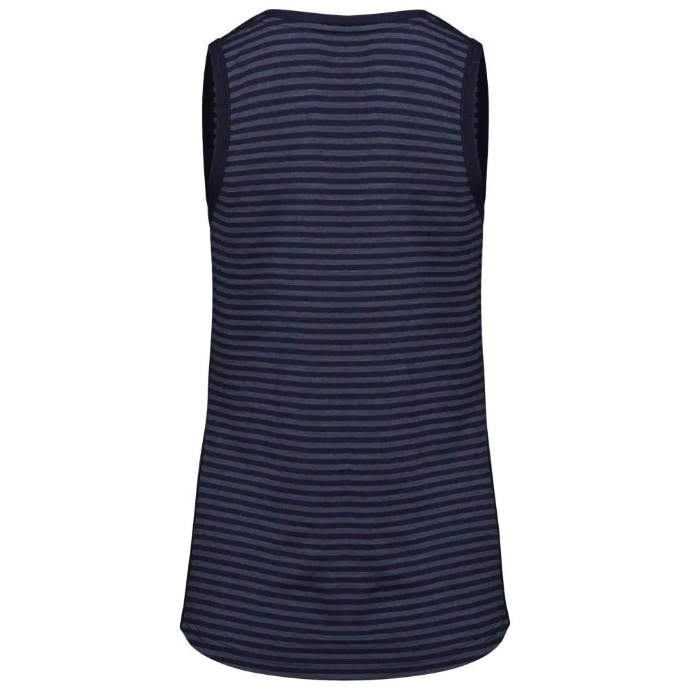 Womens Merino 150 Vest (Mini Stripe Navy/Denim)