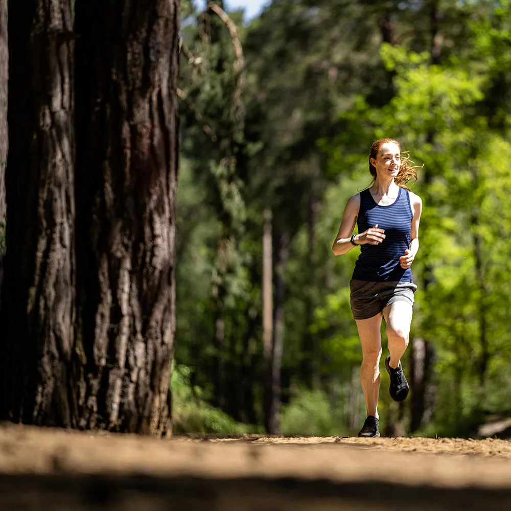 Womens Merino 150 Vest (Mini Stripe Navy/Denim)