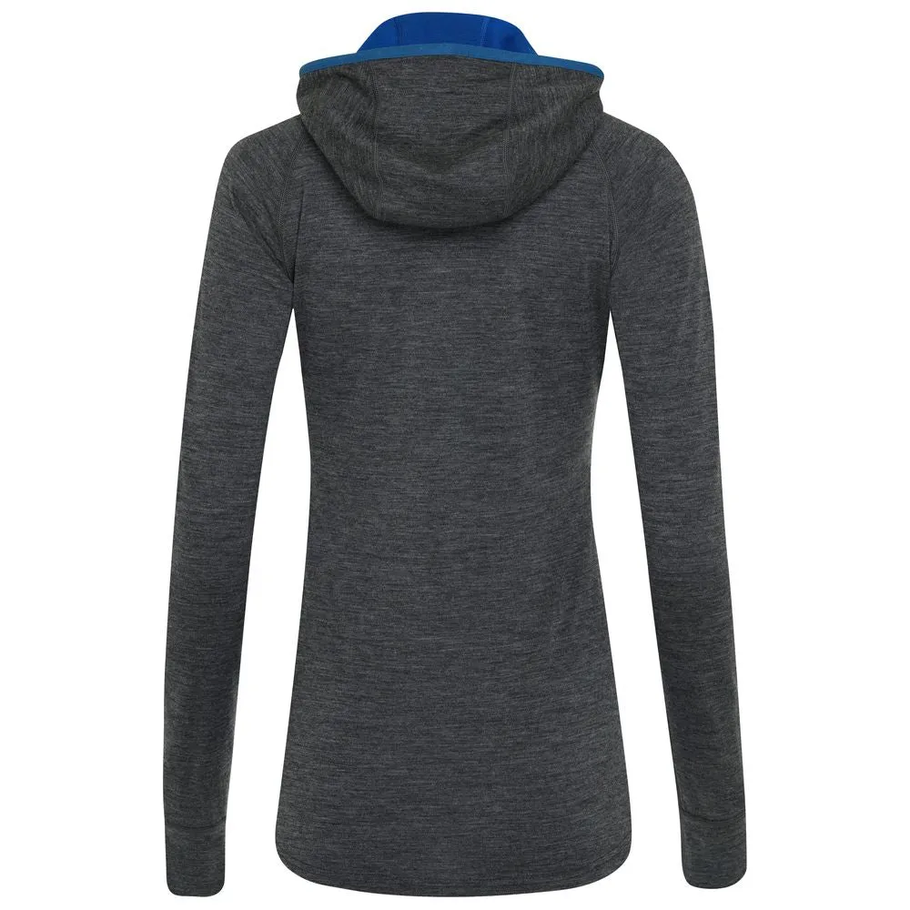 Womens Merino 200 Zip Neck Hoodie (Smoke)