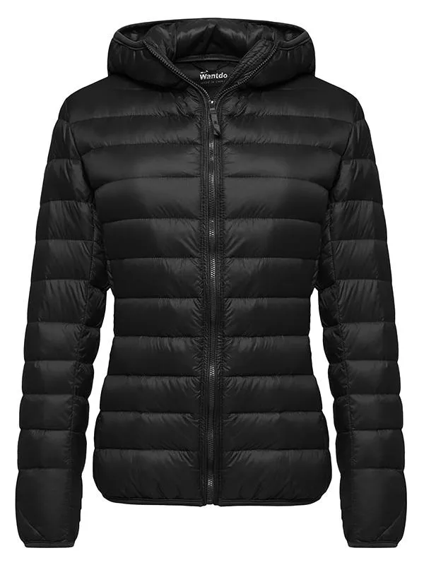 Women's Packable Down Jacket Ultra Lightweight Puffer Coat Short With Hood ThermoLite I