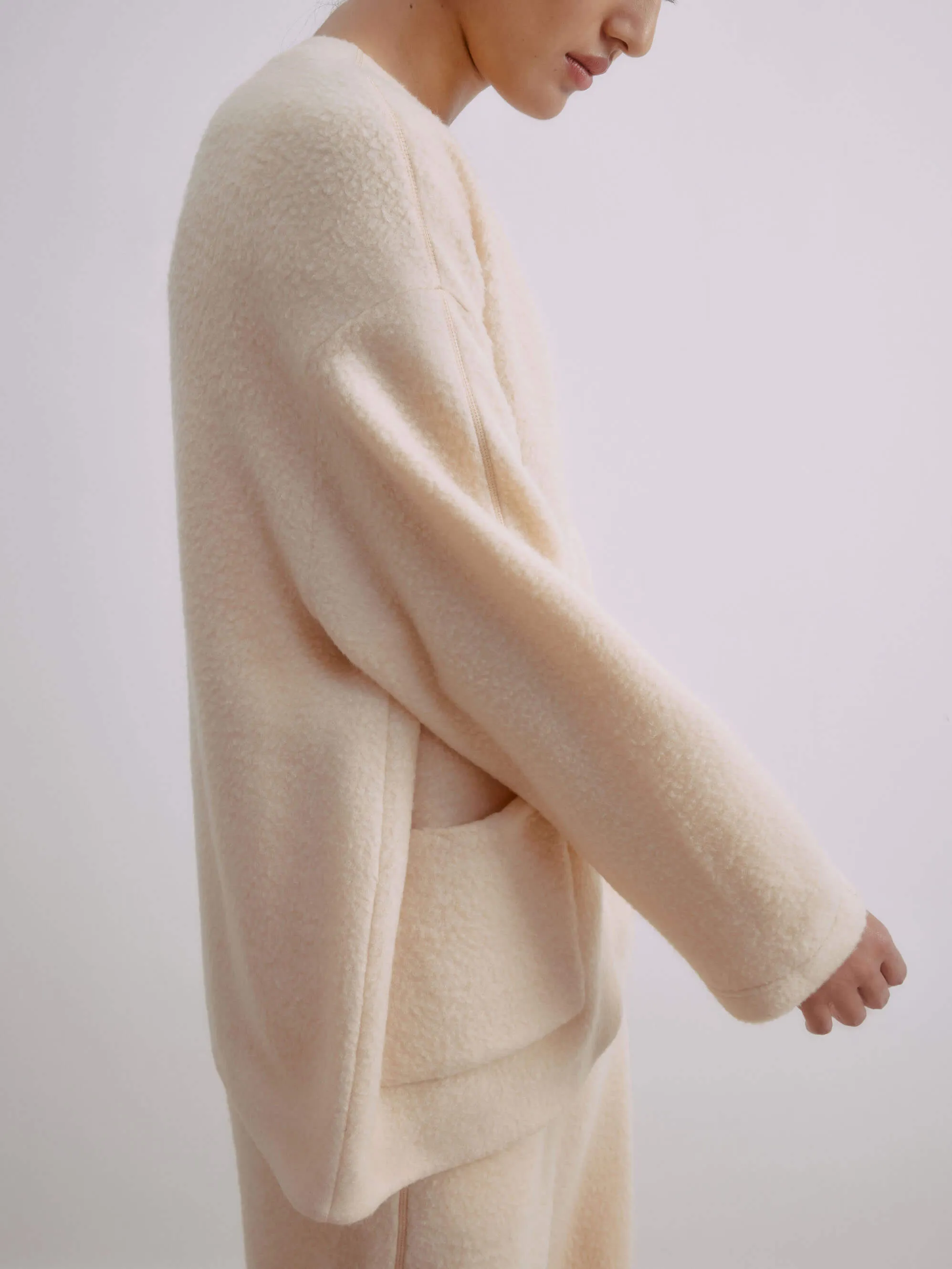 Wool Fleece Cocoon Jacket