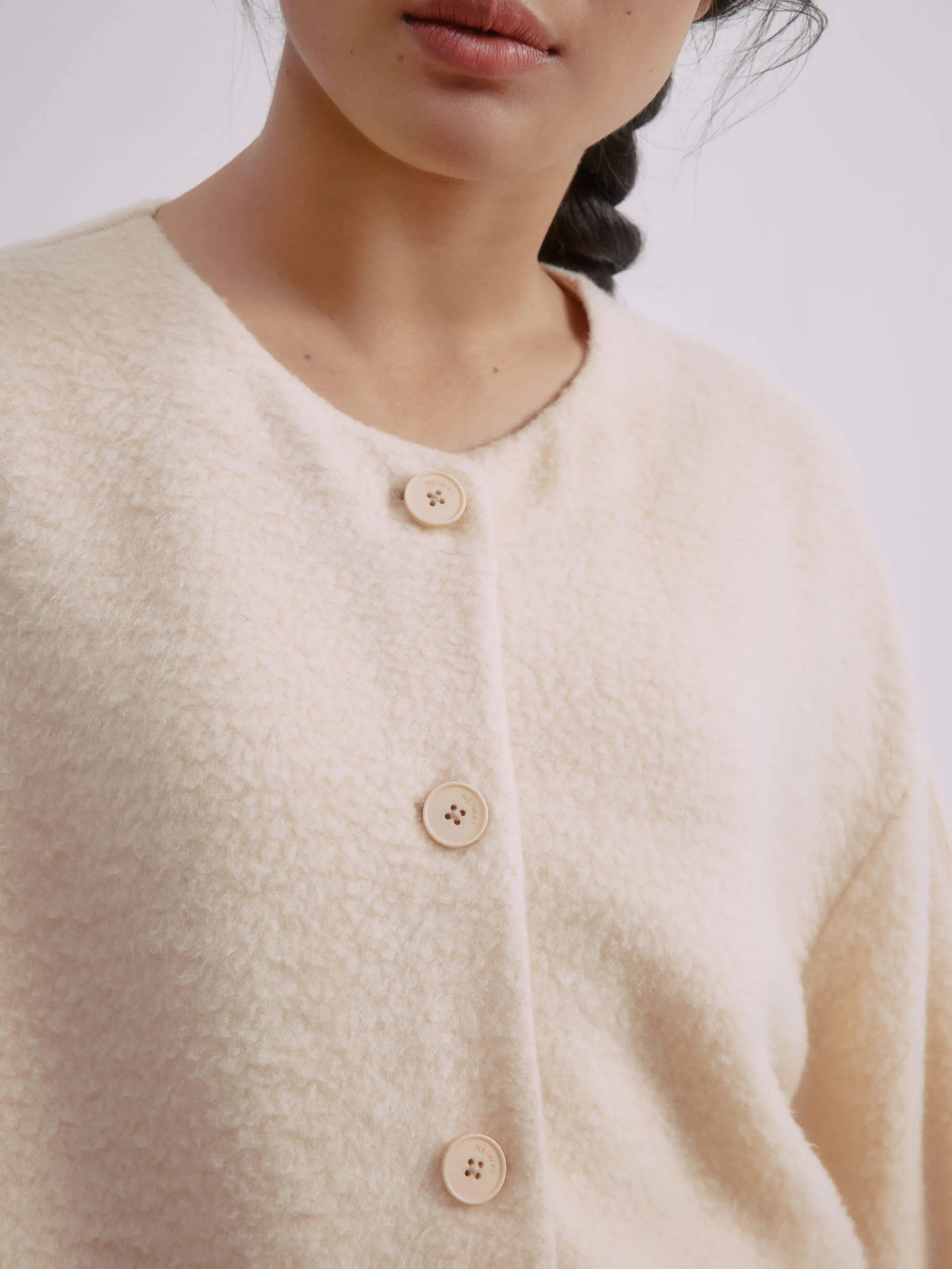 Wool Fleece Cocoon Jacket