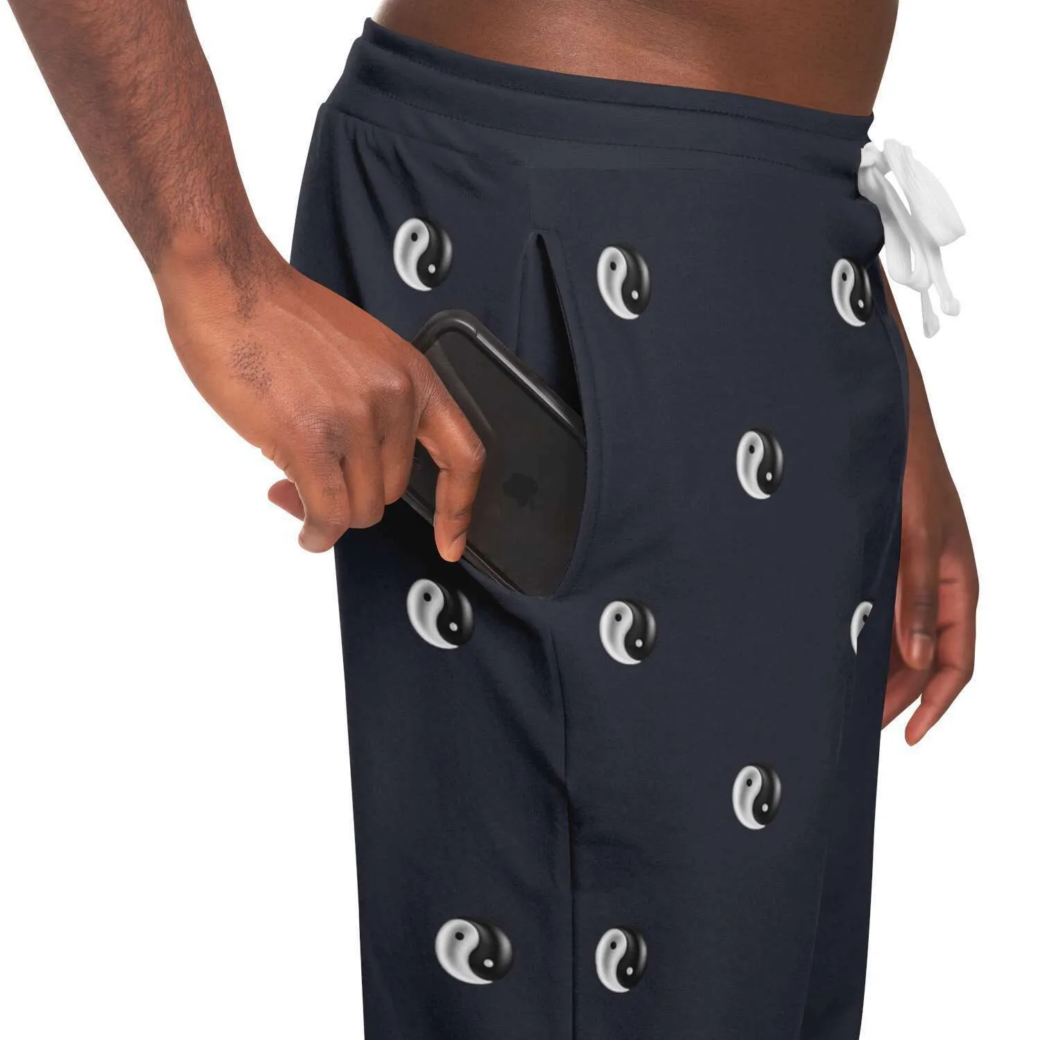 Yin Yang 3D Unisex Fleece Joggers in Charcoal