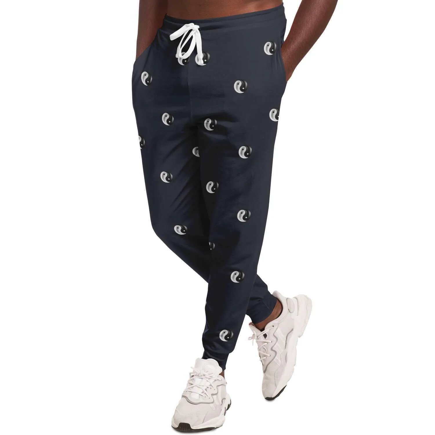 Yin Yang 3D Unisex Fleece Joggers in Charcoal