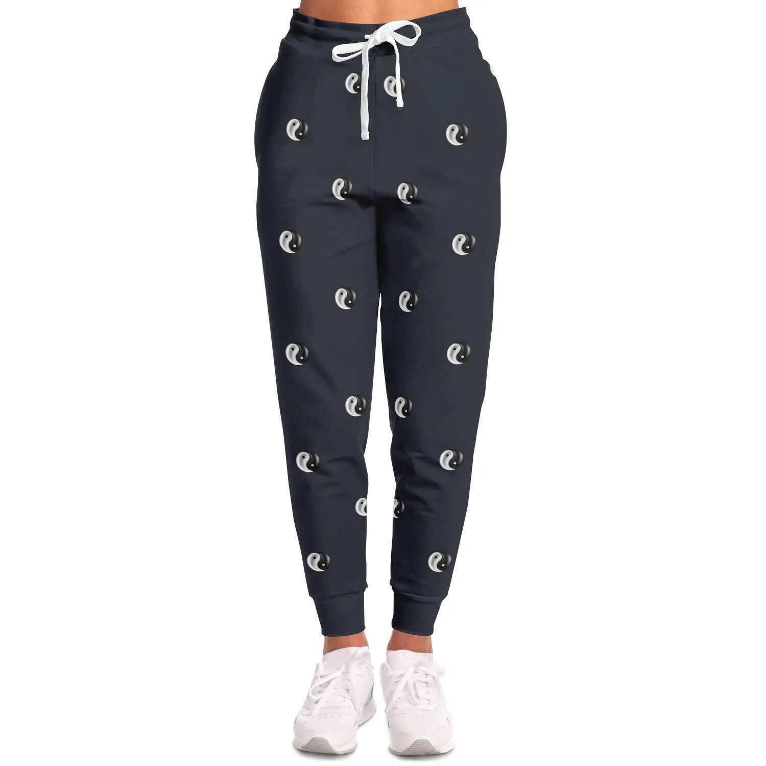 Yin Yang 3D Unisex Fleece Joggers in Charcoal