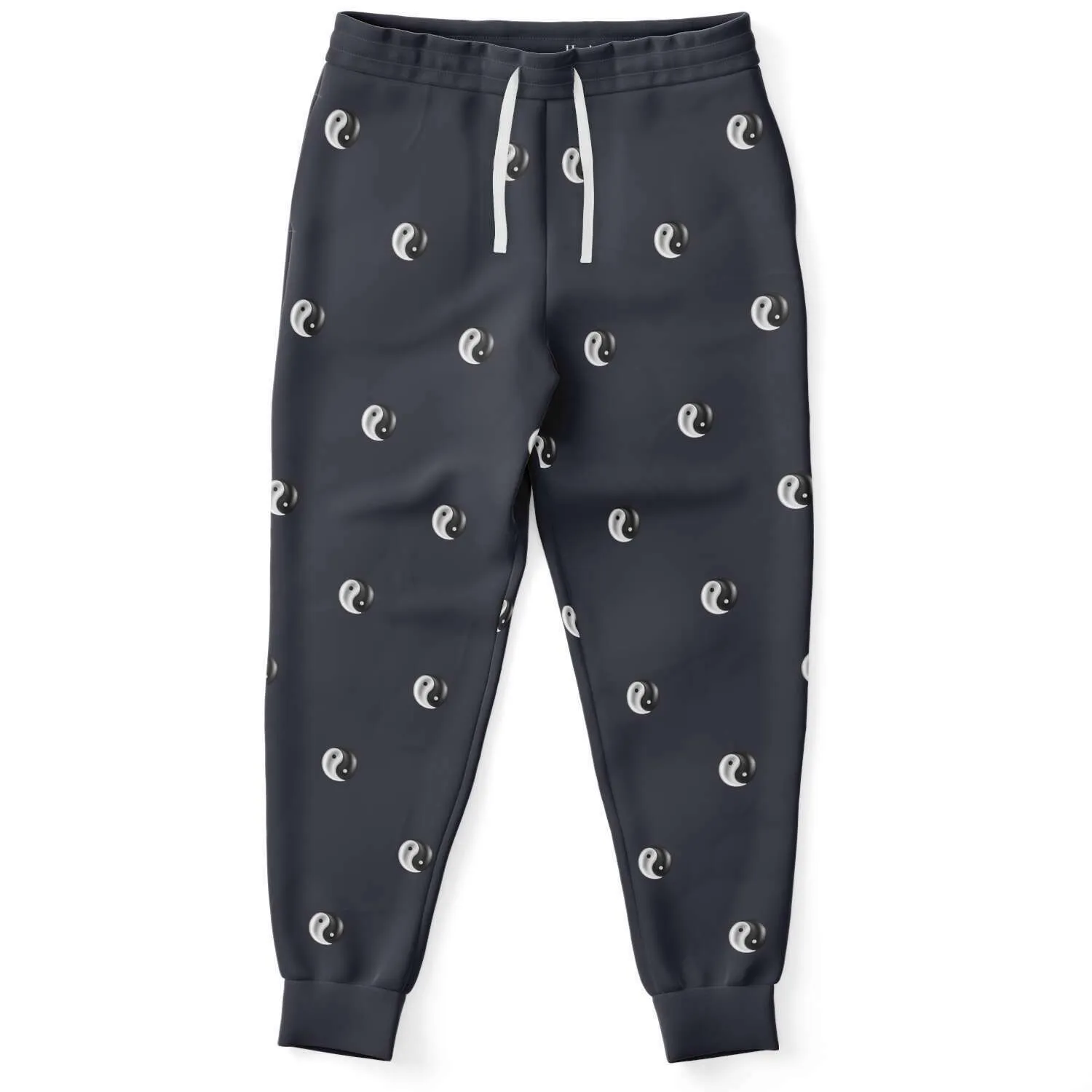 Yin Yang 3D Unisex Fleece Joggers in Charcoal