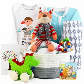 Zeronto Baby Boy Gift Basket - Little Knight and the Dragon