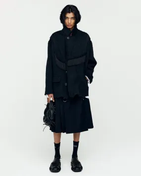 ZIBELINE SHAGGY WOOL COAT awa576m(BLACK)