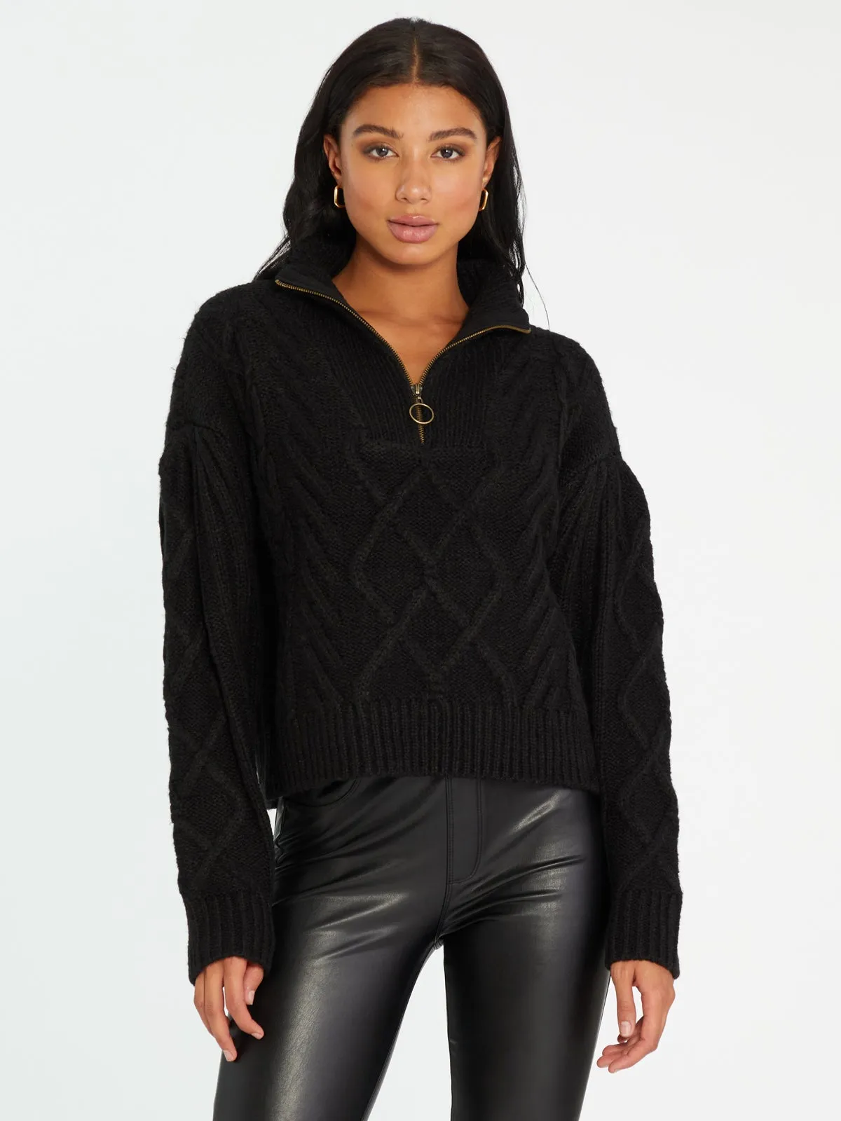 Zip Up Cable Sweater